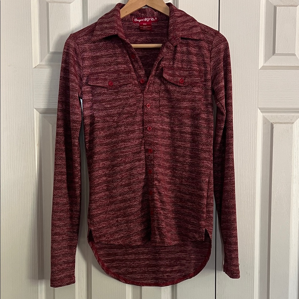 Cowgirl Tuff Red Patterned Top